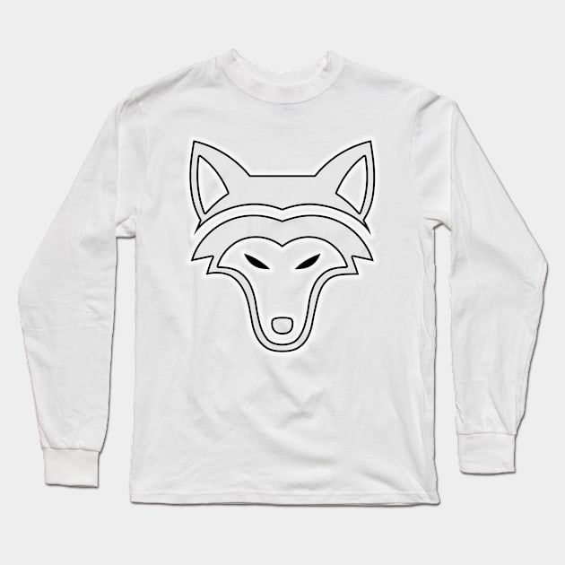 Shadow Wolf Spirit Design Long Sleeve T-Shirt by Pikmi
